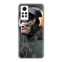 Чехол с Обезьянами Xiaomi Redmi Note 12 Pro (4g) - (AlphaPrint) (В наушниках)