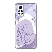 Силиконовый чехол с принтом в цветах на Xiaomi Redmi Note 12 Pro (4g) – Фиолетовый дизайн