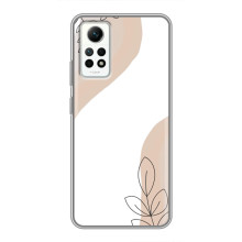 Силиконовый чехол с принтом в цветах на Xiaomi Redmi Note 12 Pro (4g) – Нюдовый дизайн