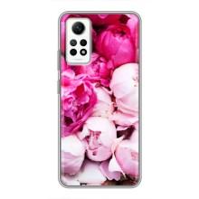 Силиконовый бампер с принтом (цветочки) на Редми Нот 12 Про (4g) (Пионы)