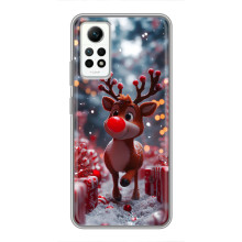Яркий чехол для Xiaomi Redmi Note 12 Pro (4g) с Зимними Оленятами (Олень среди подарков)