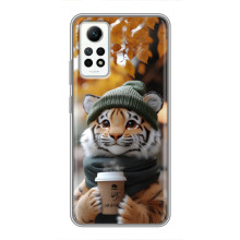 Печатный чехол «Зверята с кофе» для Xiaomi Redmi Note 12 Pro (4g) – Тигр с кофе