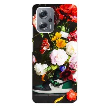 Брендновые Чехлы для Xiaomi Redmi Note 12 Pro Plus - (PREMIUMPrint) (Nike цветы)