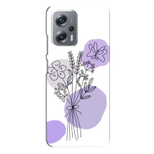 Силиконовый чехол с принтом в цветах на Xiaomi Redmi Note 12 Pro Plus – Фиолетовый букет