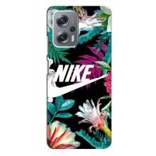 Силиконовый Чехол на Xiaomi Redmi Note 12 Pro Plus с картинкой Nike (Цветочный Nike)