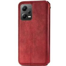 Кожаный чехол-книжка GETMAN Cubic (PU) для Xiaomi Poco X5 Pro 5G / Redmi Note 12 Pro 5G – Красный