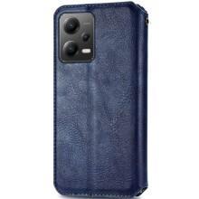 Кожаный чехол-книжка GETMAN Cubic (PU) для Xiaomi Poco X5 Pro 5G / Redmi Note 12 Pro 5G – Синий