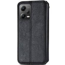 Кожаный чехол-книжка GETMAN Cubic (PU) для Xiaomi Poco X5 Pro 5G / Redmi Note 12 Pro 5G – Черный