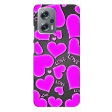 Чехлы для любимой на Редми Ноут 12 Про (5G) (VPrint) (Pink hearts)