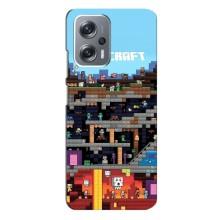 Чехол Майнкрафт на Xiaomi Redmi Note 12 Pro (5g) (AlphaPrint) Minecraft (фон Minecraft)