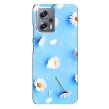Чехол с Цветами для Xiaomi Redmi Note 12 Pro (5g) (ромашки на голубом)