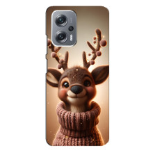 Яркий чехол для Xiaomi Redmi Note 12 Pro (5g) с Зимними Оленятами – Олень в свитере