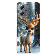 Яркий чехол для Xiaomi Redmi Note 12 Pro (5g) с Зимними Оленятами – Оленёнок в лесу