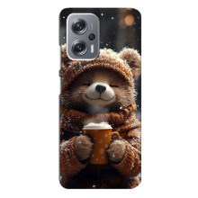 Печатный чехол «Зверята с кофе» для Xiaomi Redmi Note 12 Pro (5g) – Мишка с кофе