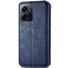 Кожаный чехол книжка GETMAN Cubic (PU) для Xiaomi Redmi Note 12 4G – Синий