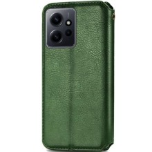 Кожаный чехол книжка GETMAN Cubic (PU) для Xiaomi Redmi Note 12 4G – Зеленый