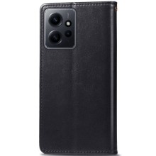 Кожаный чехол-книжка GETMAN Gallant (PU) для Xiaomi Redmi Note 12 4G – Черный