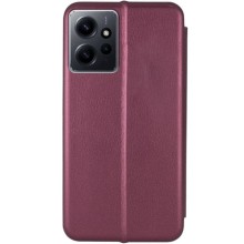 Кожаный чехол-книжка Classy для Xiaomi Redmi Note 12 4G – Бордовый