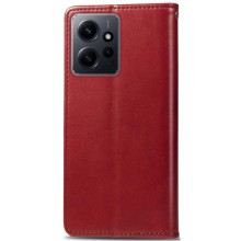 Кожаный чехол-книжка GETMAN Gallant (PU) для Xiaomi Redmi Note 12 4G – Красный