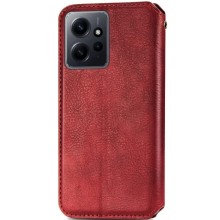 Кожаный чехол-книжка GETMAN Cubic (PU) для Xiaomi Redmi Note 12 4G – Красный