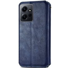Кожаный чехол-книжка GETMAN Cubic (PU) для Xiaomi Redmi Note 12 4G – Синий
