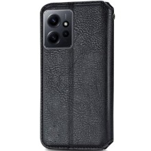 Кожаный чехол-книжка GETMAN Cubic (PU) для Xiaomi Redmi Note 12 4G – Черный