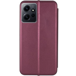 Кожаный чехол-книжка Classy для Xiaomi Redmi Note 12 4G – Бордовый