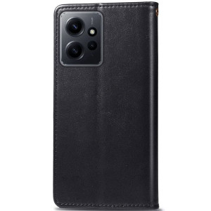 Кожаный чехол-книжка GETMAN Gallant (PU) для Xiaomi Redmi Note 12 4G – Черный