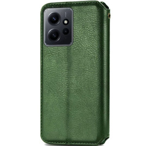 Кожаный чехол-книжка GETMAN Cubic (PU) для Xiaomi Redmi Note 12 4G – Зеленый