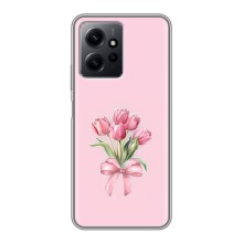 Чехол с розовым рисунком для Xiaomi Redmi Note 12 (Букет цветов)