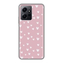 Чехол с розовым рисунком для Xiaomi Redmi Note 12 (Сердечки на розовом)