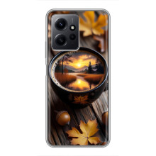 Чехол с уникальным дизайном «Осень с кофе» для Xiaomi Redmi Note 12 – Тёмный кофе
