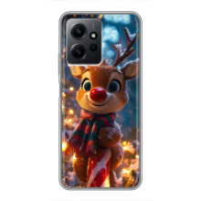 Яркий чехол для Xiaomi Redmi Note 12 с Зимними Оленятами – Олень в шарфе