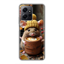 Друкований чохол 'Звірята з кавою' для Xiaomi Redmi Note 12 – Мишка з кавою