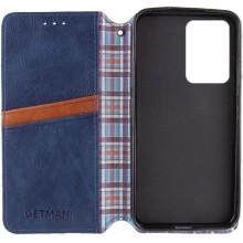 Кожаный чехол-книжка GETMAN Cubic (PU) для Xiaomi Redmi Note 12S – Синий