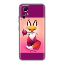 Чехлы с картинкой Лисички для Xiaomi Redmi Note 12s (VPrint) (Лисичка с розочкой)