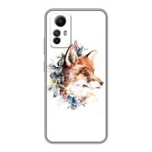 Чехлы с картинкой Лисички для Xiaomi Redmi Note 12s (VPrint) (Лисичка в цветочках)