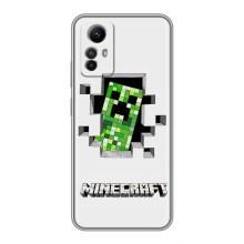 Чехол Майнкрафт на Xiaomi Redmi Note 12s (AlphaPrint) Minecraft (крипер Майнкрафт)