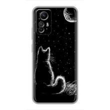Чехол с принтом для Xiaomi Redmi Note 12s (AlphaPrint) Модные коты (Котик и луна)
