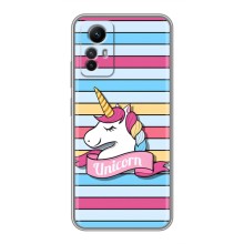 Чехол для Редми Ноут 12с - (Единорожки - Новинки) (AlphaPrint) (Unicorn)