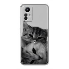 Чехол с рисунком кот на Xiaomi Redmi Note 12s (Пара котов)
