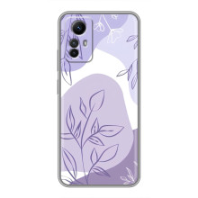 Силиконовый чехол с принтом в цветах на Xiaomi Redmi Note 12s – Фиолетовый дизайн