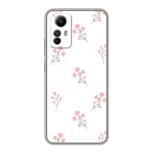 Чехол с розовым рисунком для Xiaomi Redmi Note 12s (Розовые цветы)