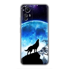 Защитные чехлы для Редми Ноут 12с (AlphaPrint) (ХИТ продаж) ВОЛК (Волк на луну)