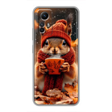 Печатный чехол «Зверята с кофе» для Xiaomi Redmi Note 12s – Белка с кофе