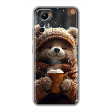 Печатный чехол «Зверята с кофе» для Xiaomi Redmi Note 12s – Мишка с кофе