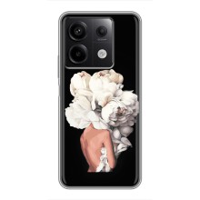 Чехлы (ART) Цветы на Xiaomi Redmi Note 13 (5G) (VPrint) (Белые цветы)