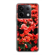 Чехлы с Цветами для Xiaomi Redmi Note 13 (5G) (VPrint) (Цветы красные)