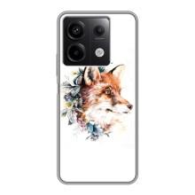 Чохли з картинкою Лисичка для Xiaomi Redmi Note 13 (5G) (VPrint) (Лиса в квітах)