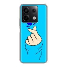 Чехлы (Знак сердечка) на Xiaomi Redmi Note 13 (5G) – Сердце на синем